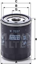 Mann-Filter W 7037 - Oil Filter autospares.lv