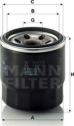 Mann-Filter W 7023 - Oil Filter autospares.lv