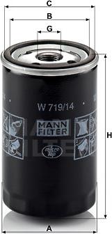 Mann-Filter W 719/14 - Oil Filter autospares.lv