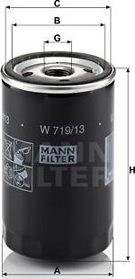 Mann-Filter W 719/13 (10) - Oil Filter autospares.lv