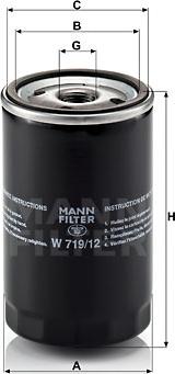 Mann-Filter W 719/12 - Oil Filter autospares.lv