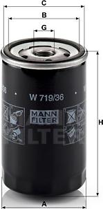 Mann-Filter W 719/36 - Oil Filter autospares.lv