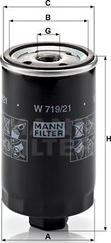 Mann-Filter W 719/21 - Oil Filter autospares.lv