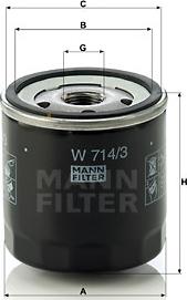 Mann-Filter W 714/3 - Oil Filter autospares.lv