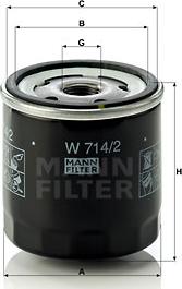 Mann-Filter W 714/2 - Oil Filter autospares.lv
