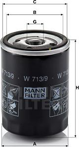 Mann-Filter W 713/9 - Oil Filter autospares.lv