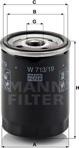 Mann-Filter W 713/19 - Oil Filter autospares.lv