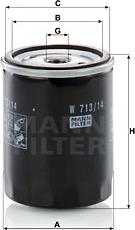 Mann-Filter W 713/14 - Oil Filter autospares.lv