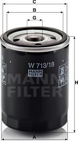 Mann-Filter W 713/18 - Oil Filter autospares.lv