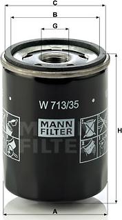 Mann-Filter W 713/35 - Oil Filter autospares.lv