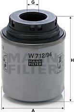 Mann-Filter W 712/94 - Oil Filter autospares.lv
