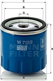 Mann-Filter W 712/9 - Oil Filter autospares.lv