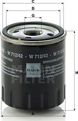 Mann-Filter W 712/42 - Oil Filter autospares.lv