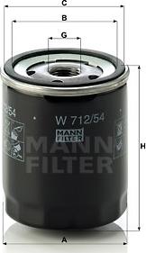 Mann-Filter W 712/54 - Oil Filter autospares.lv