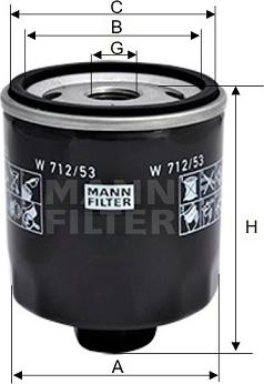 Mann-Filter W 712/53 - Oil Filter autospares.lv