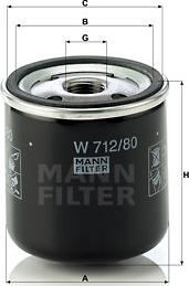 Mann-Filter W 712/80 - Oil Filter autospares.lv