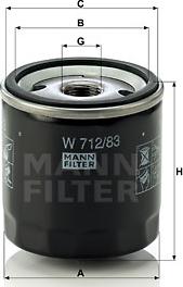 Mann-Filter W 712/83 - Oil Filter autospares.lv
