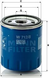 Mann-Filter W 712/8 - Oil Filter autospares.lv