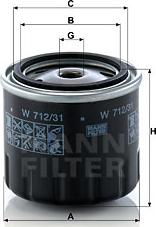 Mann-Filter W 712/31 - Oil Filter autospares.lv