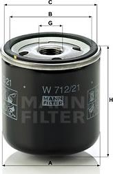 Mann-Filter W 712/21 - Oil Filter autospares.lv