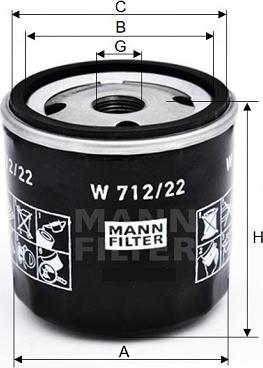 Mann-Filter W 712/22 - Oil Filter autospares.lv