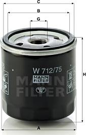 Mann-Filter W 712/75 - Oil Filter autospares.lv