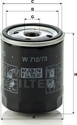 Mann-Filter W 712/73 - Oil Filter autospares.lv