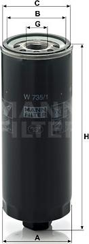 Mann-Filter W 735/1 - Oil Filter autospares.lv
