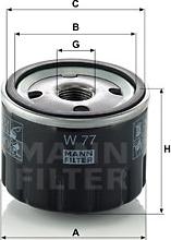 Mann-Filter W 77 - Oil Filter autospares.lv