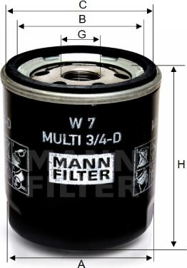 Mann-Filter W 7 MULTI 3/4-D - Oil Filter autospares.lv