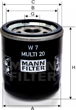 Mann-Filter W 7 MULTI 20 - Oil Filter autospares.lv