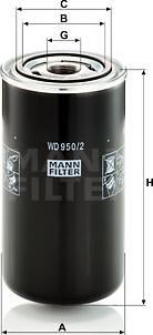 Mann-Filter WD 950/2 - Hydraulic Filter, automatic transmission autospares.lv