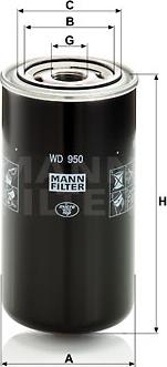 Mann-Filter WD 950 - Filter, operating hydraulics autospares.lv