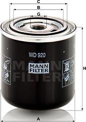 Mann-Filter WD 920 - Filter, operating hydraulics autospares.lv