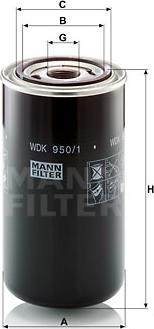 Mann-Filter WDK 950/1 - Fuel filter autospares.lv