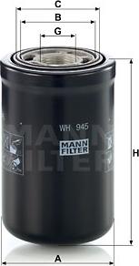 Mann-Filter WH 945 - Hydraulic Filter, automatic transmission autospares.lv