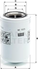 Mann-Filter WH 9005 - Filter, operating hydraulics autospares.lv