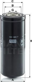 Mann-Filter WH 980/7 - Filter, operating hydraulics autospares.lv