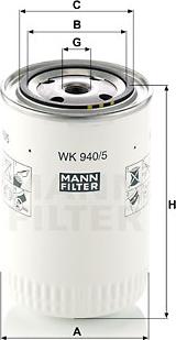 Mann-Filter WK 940/5 - Fuel filter autospares.lv