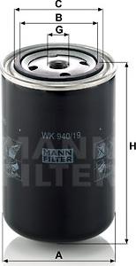 Mann-Filter WK 940/19 - Fuel filter autospares.lv