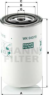 Mann-Filter WK 940/15 - Fuel filter autospares.lv