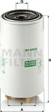 Mann-Filter WK 940/36 x - Fuel filter autospares.lv