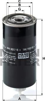 Mann-Filter WK 950/16 x - Fuel filter autospares.lv