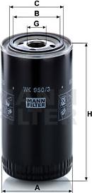 Mann-Filter WK 950/3 - Fuel filter autospares.lv