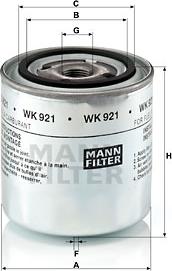 Mann-Filter WK 921 - Fuel filter autospares.lv