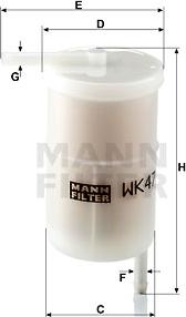 Mann-Filter WK 47 - Fuel filter autospares.lv