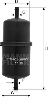 Mann-Filter WK 513 - Fuel filter autospares.lv