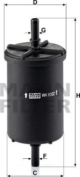 Mann-Filter WK 6002 - Fuel filter autospares.lv