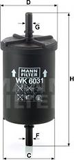 Mann-Filter WK 6031 - Fuel filter autospares.lv