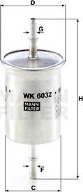 Mann-Filter WK 6032 - Fuel filter autospares.lv